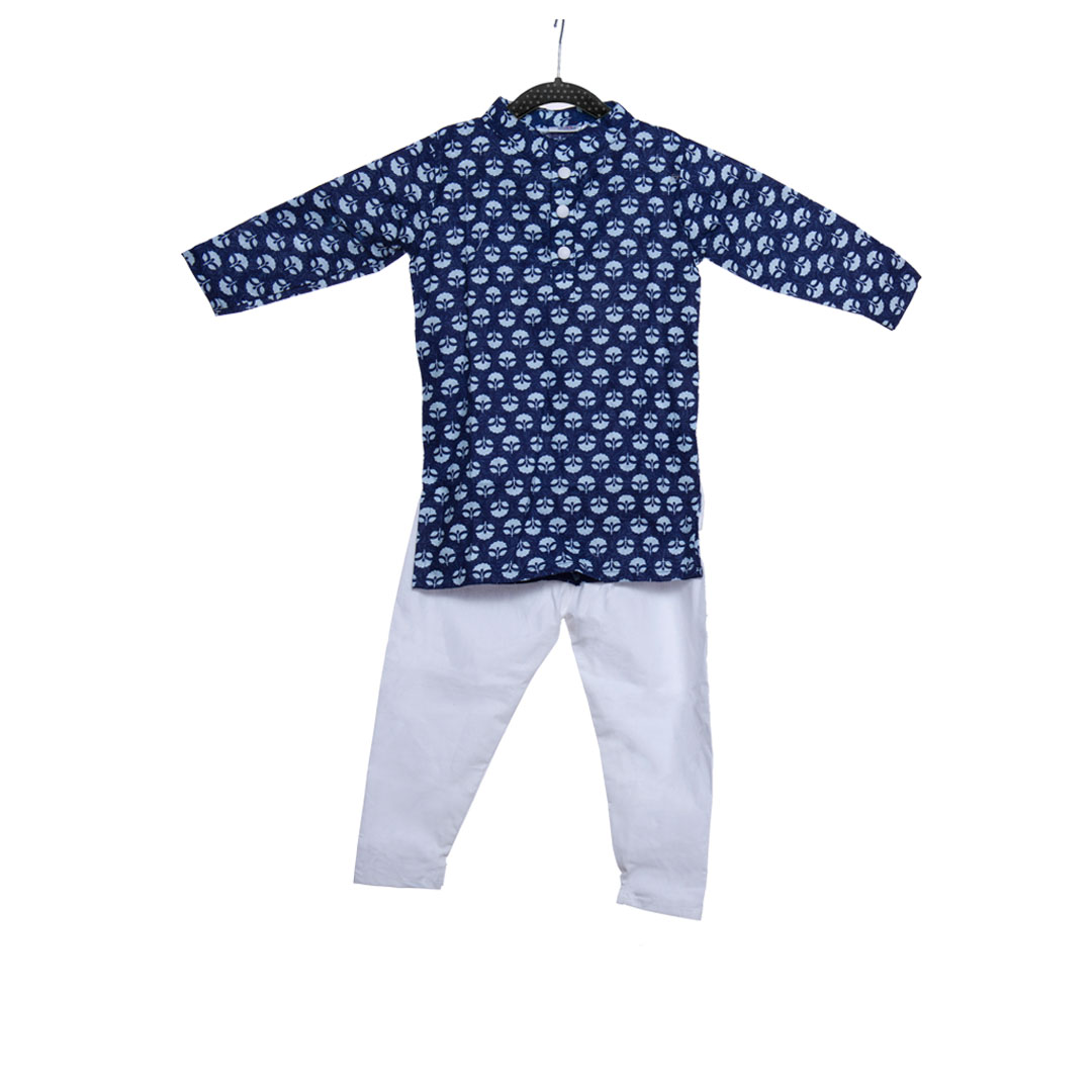 Blue Floral Print kurta Chudidar set