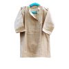 Kids Beige side button Linen Kurta