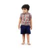 Kids Red Checks Soft Linen Cotton Shirt