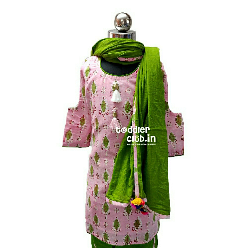 Festive Kids Pink Kurta | Green Tulip Salwar suit