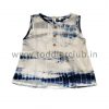 Kids White|Blue Shibori Mal Cotton Top