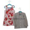 white floral frock black smallchecks shirt